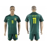 Brazil #11 Oscar Away Soccer Country Jersey