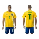 Brazil #11 Oscar Home Soccer Country Jersey