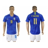 Brazil #11 P.Coutinho Away Soccer Country Jers