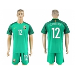 Brazil #12 Carreira Green Goalkeeper Soccer Country Jersey