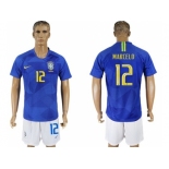 Brazil #12 Marcelo Away Soccer Country Jersey