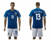 Brazil #13 Marquinhos Away Soccer Country Jersey1