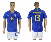 Brazil #13 Marquinhos Away Soccer Country Jersey