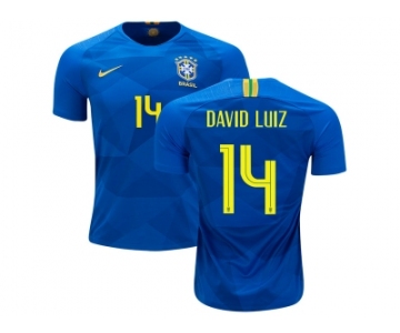 Brazil #14 David Luiz Away Soccer Country Jersey