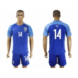 Brazil #14 GIL Blue Soccer Country Jersey