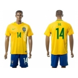 Brazil #14 Gil Home Soccer Country Jersey