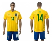 Brazil #14 Gil Home Soccer Country Jersey