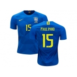 Brazil #15 Paulinho Away Soccer Country Jersey