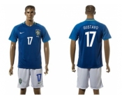 Brazil #17 Gustavo Alves Away Soccer Country Jersey