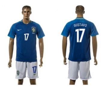 Brazil #17 Gustavo Alves Away Soccer Country Jersey