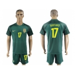 Brazil #17 Gustavo Away Soccer Country Jersey