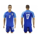 Brazil #17 Gustavo Blue Soccer Country Jersey