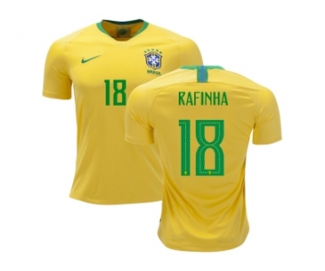 Brazil #18 Rafinha Home Soccer Country Jersey