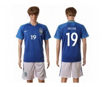 Brazil #19 Willian Away Soccer Country Jersey1