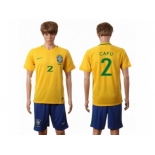 Brazil #2 Cafu Home Soccer Country Jersey