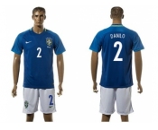 Brazil #2 Danilo Away Soccer Country Jersey1