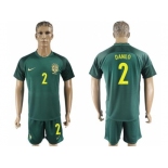 Brazil #2 Danilo Away Soccer Country Jersey