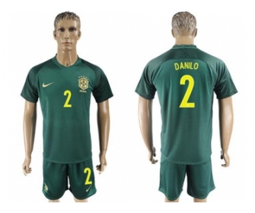 Brazil #2 Danilo Away Soccer Country Jersey