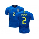 Brazil #2 Fagner Away Soccer Country Jersey