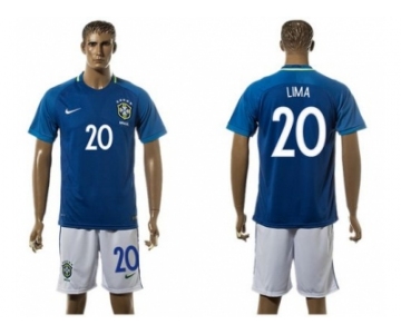 Brazil #20 Lima Away Soccer Country Jersey1