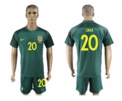 Brazil #20 Lima Away Soccer Country Jersey