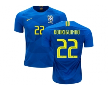 Brazil #22 Rodriguinho Away Soccer Country Jersey