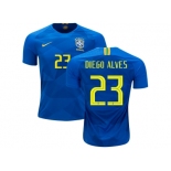 Brazil #23 Diego Alves Away Soccer Country Jersey