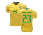 Brazil #23 Diego Alves Home Soccer Country Jersey