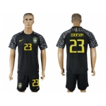 Brazil #23 Ederson Black Goalkeeper Soccer Country Jersey