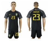 Brazil #23 Ederson Black Goalkeeper Soccer Country Jersey