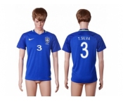 Brazil #3 T.Silva Away Soccer Country Jersey