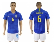 Brazil #6 Marcelo Away Soccer Country Jersey