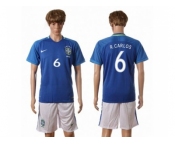 Brazil #6 R.Carlos Away Soccer Country Jersey