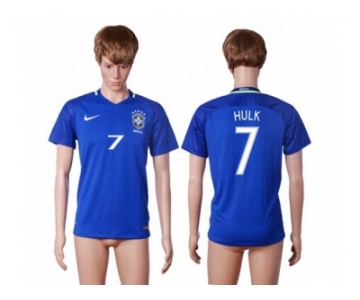 Brazil #7 Hulk Away Soccer Country Jersey