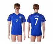 Brazil #7 Lucas Away Soccer Country Jersey