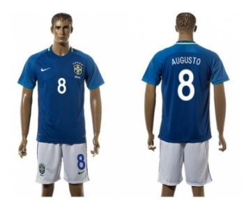 Brazil #8 Augusto Away Soccer Country Jersey