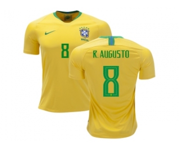 Brazil #8 R. Augusto Home Soccer Country Jersey