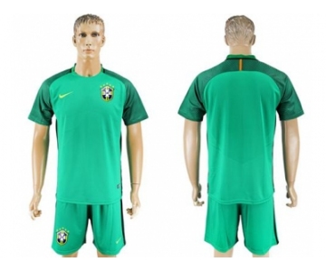 Brazil Blank Green Goalkeeper Soccer Country Jersey