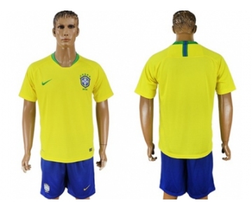 Brazil Blank Home Soccer Country Jersey