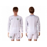 Brazil Blank White Goalkeeper Long Sleeves Soccer Country Jersey1