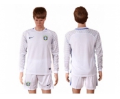 Brazil Blank White Goalkeeper Long Sleeves Soccer Country Jersey1