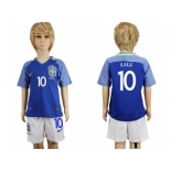 Brazil #10 Kaka Away Kid Soccer Country Jersey1