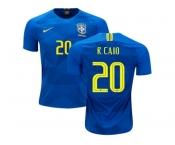 Brazil #20 R.Caio Away Kid Soccer Country Jersey