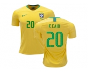 Brazil #20 R.Caio Home Kid Soccer Country Jersey