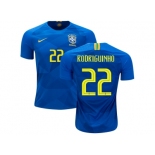 Brazil #22 Rodriguinho Away Kid Soccer Country Jersey