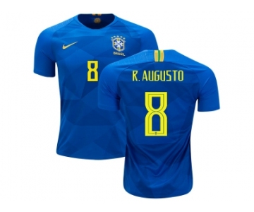 Brazil #8 R.Augusto Away Kid Soccer Country Jersey