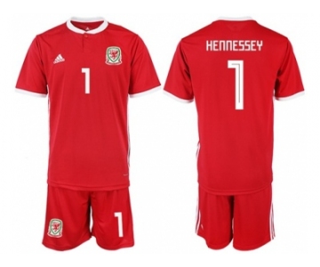 Wales #1 Hennessey Red Home Soccer Club Jersey