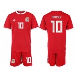 Wales #10 Ramsey Red Home Soccer Club Jersey