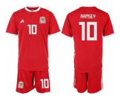 Wales #10 Ramsey Red Home Soccer Club Jersey