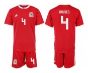 Wales #4 Davies Red Home Soccer Club Jersey